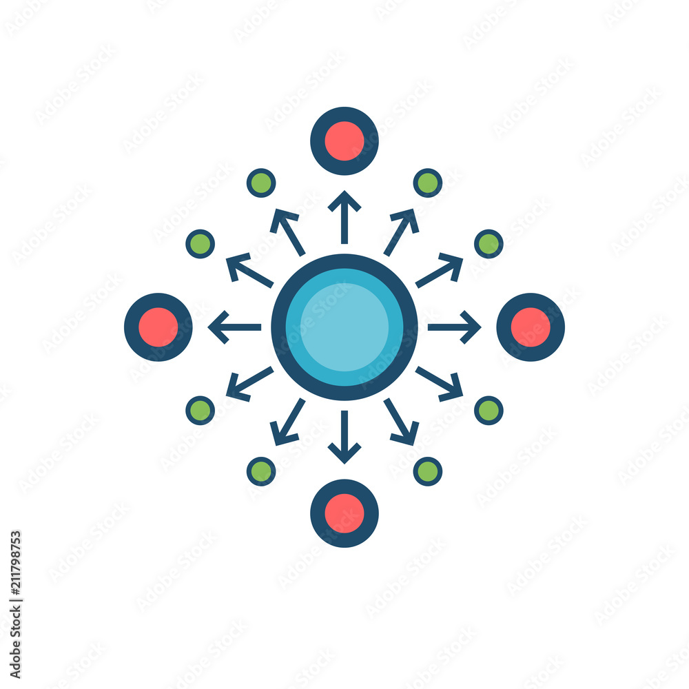 Decentralization Flat Vector Icon. Isolated on White Background. Trendy Flat Style. Decentralization Flat Vector Icon. Isolated on White Background. Trendy Flat Style.