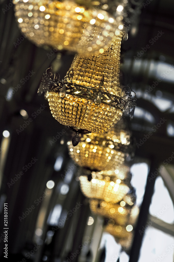 Close up of luxurious chandeliers Close up of luxurious chandeliers