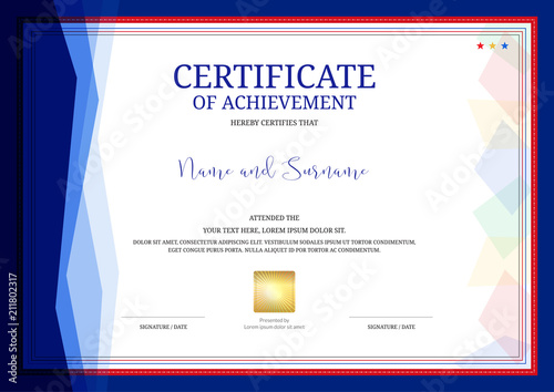 Luxury certificate template with elegant border frame, Diploma design for graduation or completion