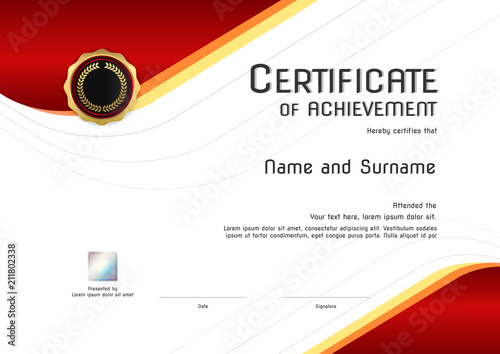 Luxury certificate template with elegant border frame, Diploma design for graduation or completion