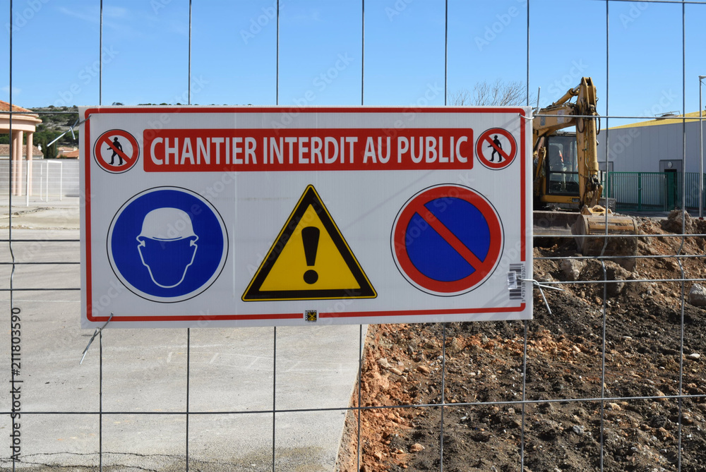 Panneau chantier interdit au public Stock Photo Adobe Stock — free download