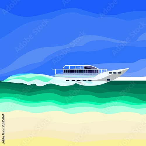 Wallpaper Mural a  yacht in the sea Torontodigital.ca