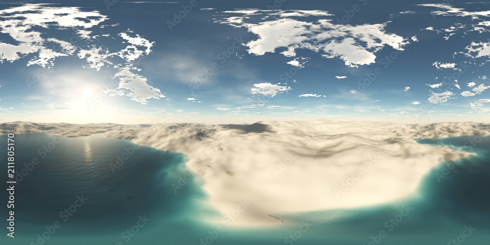 Fototapeta premium Environment map. HDRI map. equidistant projection. Spherical panorama. landscape 3d rendering 