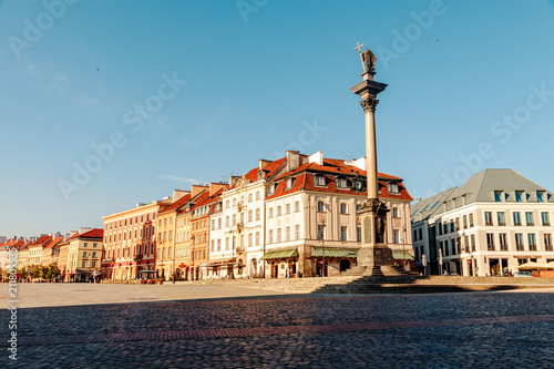 old streets at dawn Warsaw Poland