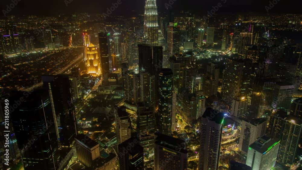 Night scene time lapse at Kuala Lumpur city centre Night scene time lapse at Kuala Lumpur city centre