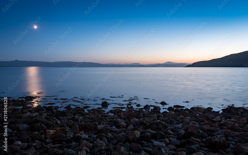 Applecross Bay and The Isle of Skye at dusk