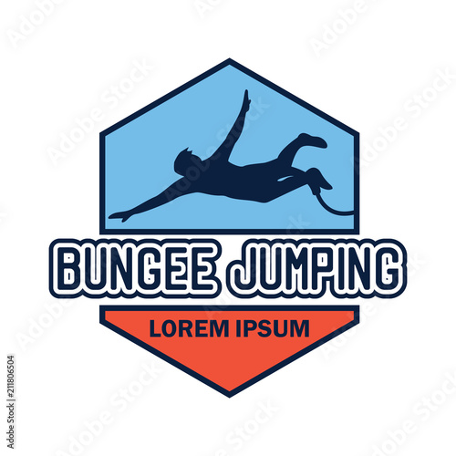 bungee jumping logo with text space for your slogan / tag line, vector illustration