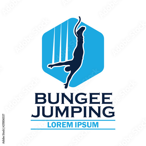 bungee jumping logo with text space for your slogan / tag line, vector illustration