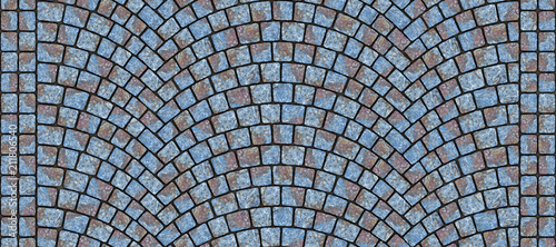 Road curved cobblestone texture 048