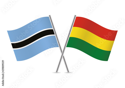 Botswana and Bolivia flags. Vector illustration. Free Download Botswana and Bolivia flags. Vector illustration. - GFXLoad