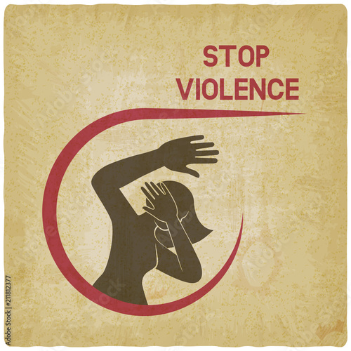 stop violence against women poster vintage background