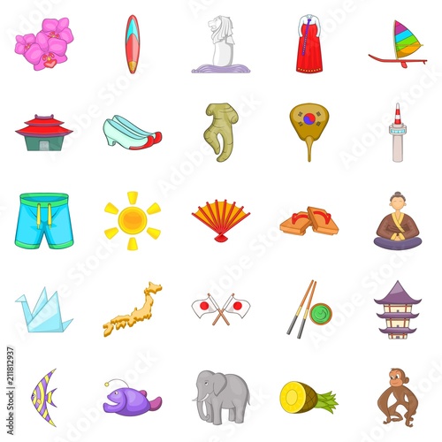 Finding yourself icons set. Cartoon set of 25 finding yourself vector icons for web isolated on white background