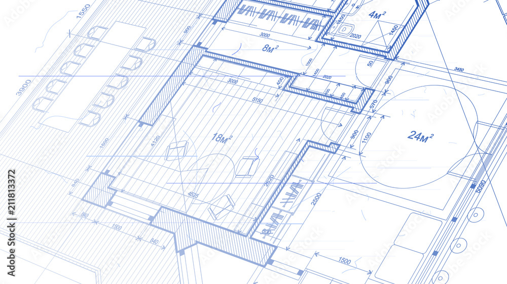 Architecture design: blueprint plan - vector illustration of a plan modern residential building / technology, industry, business concept illustration: real estate, building, construction, architecture Architecture design: blueprint plan - vector illustration of a plan modern residential building / technology, industry, business concept illustration: real estate, building, construction, architecture