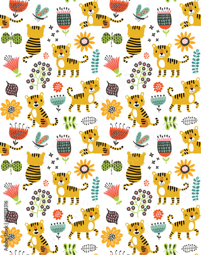 Tiger seamless pattern