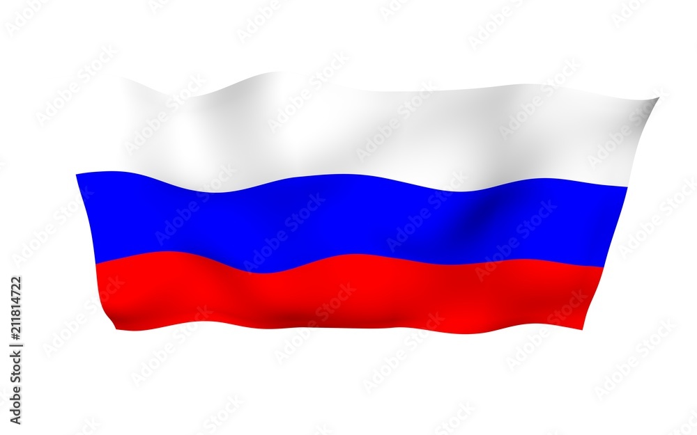 Waving flag of the Russian Federation. The National. State symbol of the Russia. 3D illustration Waving flag of the Russian Federation. The National. State symbol of the Russia. 3D illustration