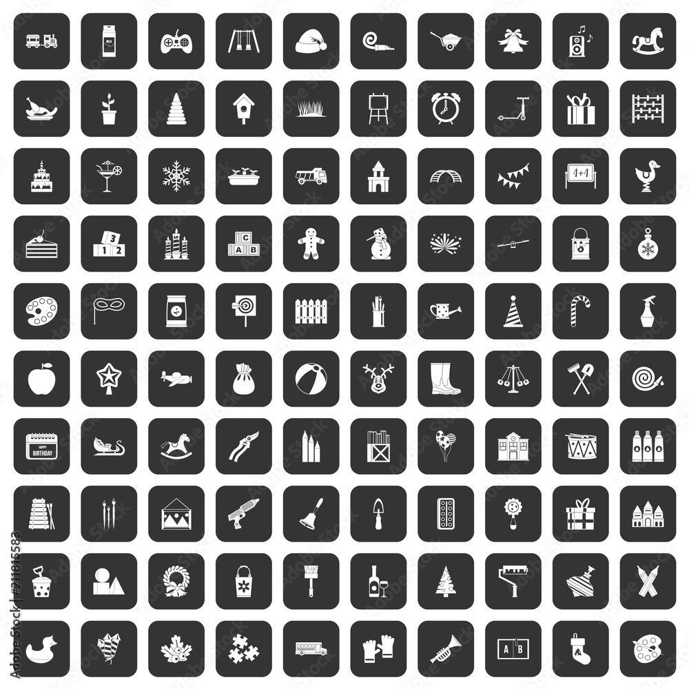 100 preschool education icons set in black color isolated vector illustration 100 preschool education icons set in black color isolated vector illustration