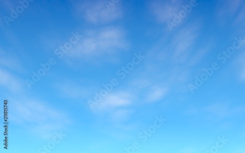 Fototapeta Naklejka Na Ścianę i Meble -  Cumulus white clouds in the clear blue sky in the morning. Blue sky background with white clouds. 3D illustration
