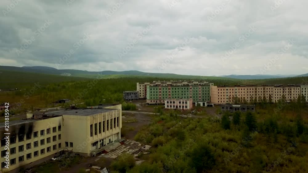 Kadykchan ghost town. Siberian ghost town built by gulag prisoners during World War II. Kolyma Magadan region Kadykchan ghost town. Siberian ghost town built by gulag prisoners during World War II. Kolyma Magadan region