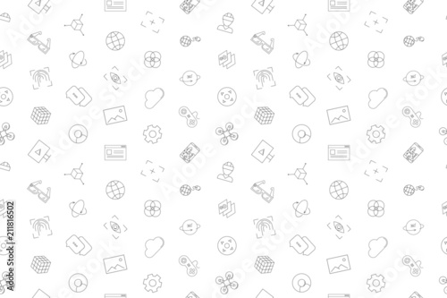 Vector Virtual reality pattern. Virtual reality seamless background