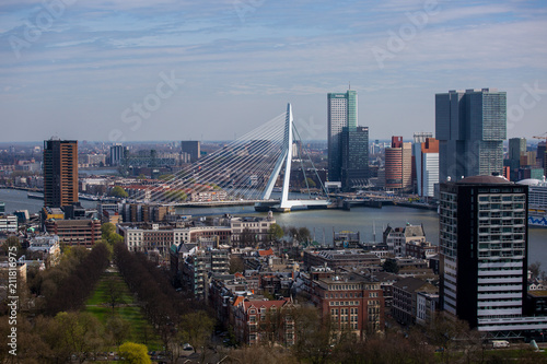 Cityscape of downtown Rotterdam photo