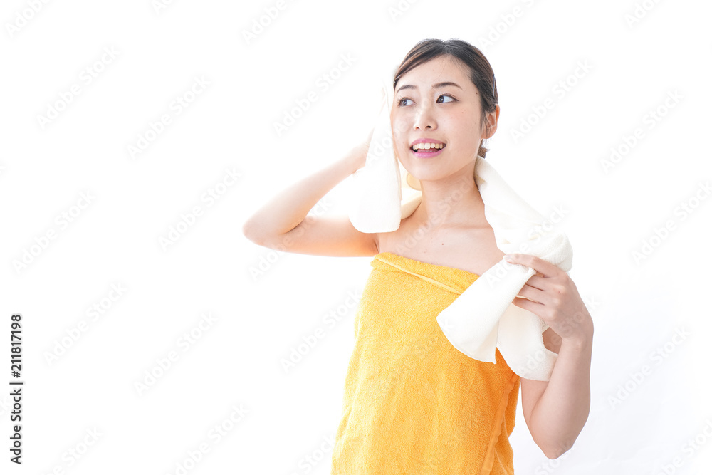 入浴後の女性
