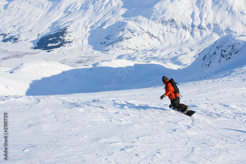 Glacial Mountain Snowboarding