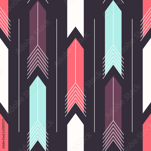 Colorful abstract background with arrows. Seamless pattern. Trendy illustration