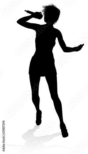 Female Lead Singer Pop Rock Star Silhouette