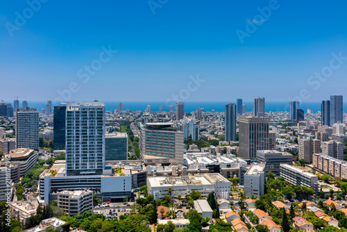 Aerial  view of central area in  Tel Aviv, Israel.