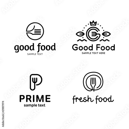 Vector Good Fresh Food Logo Set