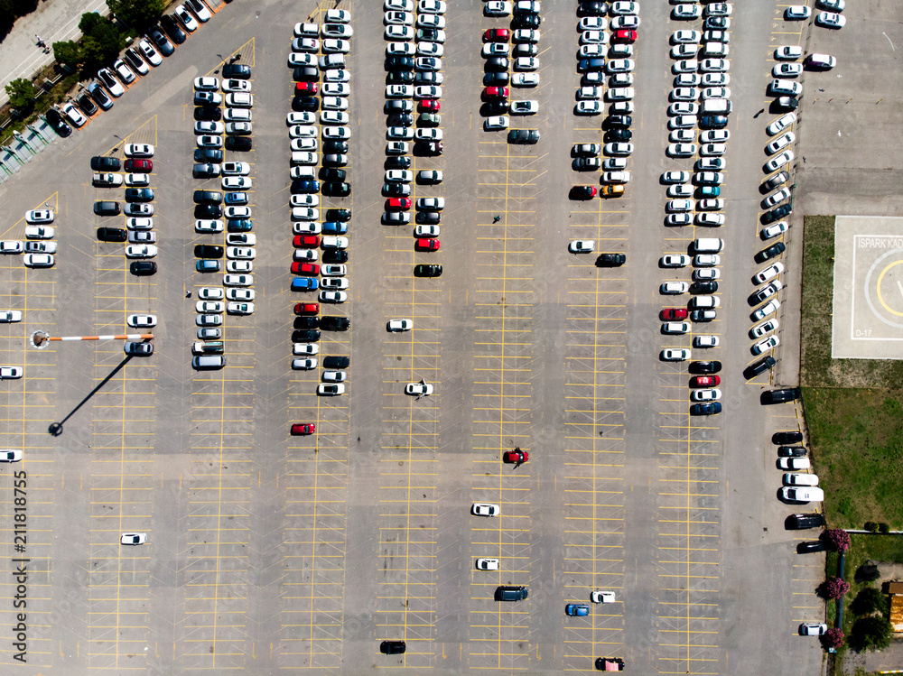 Aerial Drone View of Open Space Car Park Aerial Drone View of Open Space Car Park