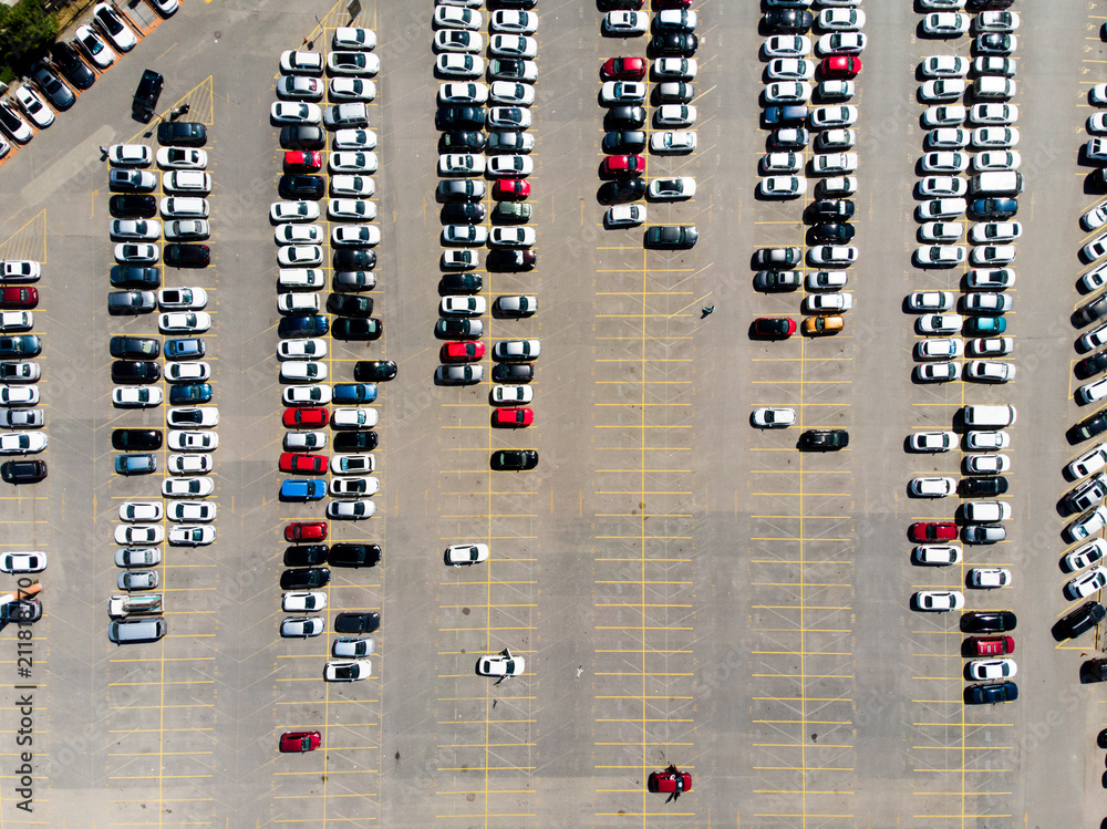 Aerial Drone View of Open Space Car Park Aerial Drone View of Open Space Car Park