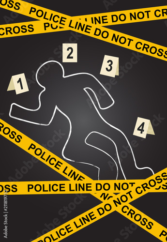 Police line - crime scene vector.