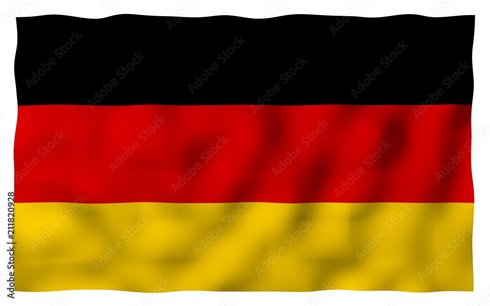 Flag of Germany. Wide format 3D illustration. State symbol of the Federal Republic of Germany. 3D rendering Flag of Germany. Wide format 3D illustration. State symbol of the Federal Republic of Germany. 3D rendering