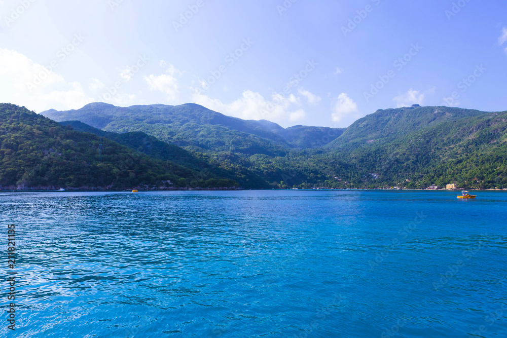 The marina and beach in Haiti