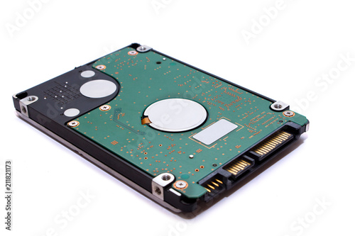 Close up Hard disk drive for computer data storage technology HDD isolated with white background