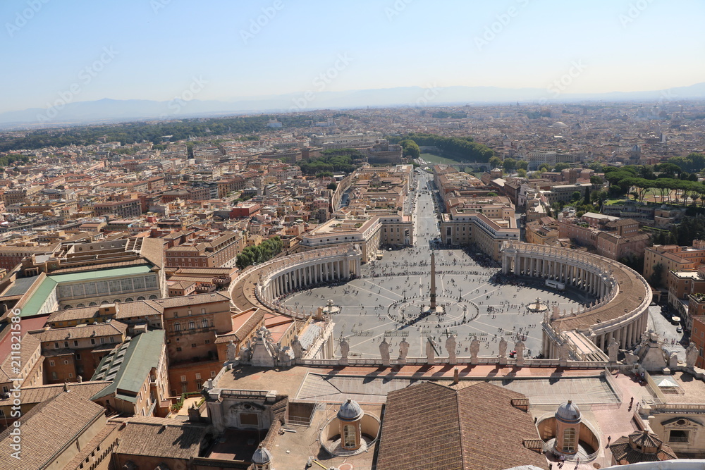 View from St. Peter's Basilica to Vatican City 
