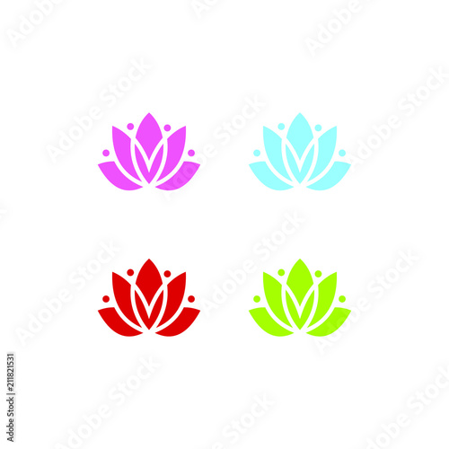 lotus shape flowers logo concepts graphic download vector