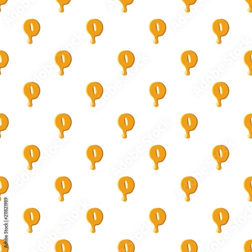 Number 0 from honey pattern seamless repeat in cartoon style vector illustration