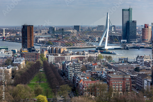 Cityscape of downtown Rotterdam photo