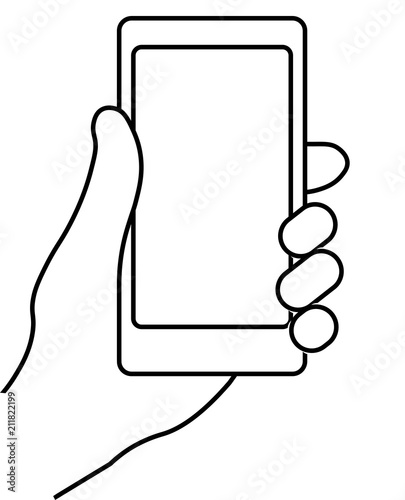 Hand holding smartphone. Social network, social media usage on mobile device. Concept for websites, web banner. Flat design vector illustration. EPS10