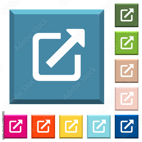 External link white icons on edged square buttons