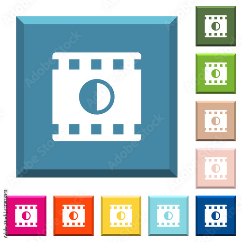 Movie contrast white icons on edged square buttons