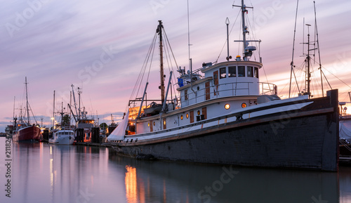Old tugboat at Steveston Harbour in Richmond, British Columbia. © Alen S