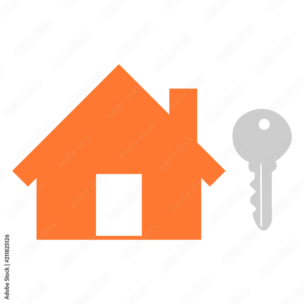 house key. vector unlock house isolated. mortgage property illustration house key. vector unlock house isolated. mortgage property illustration