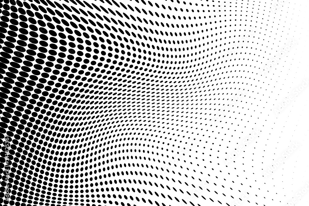 Wave Halftone background. Abstract Pattern in pop art style. Vintage, retro backdrop. Futuristic panel Vector illustration Wave Halftone background. Abstract Pattern in pop art style. Vintage, retro backdrop. Futuristic panel Vector illustration