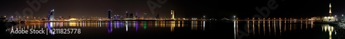Bahrain skyline at night, a broad panoramic view
