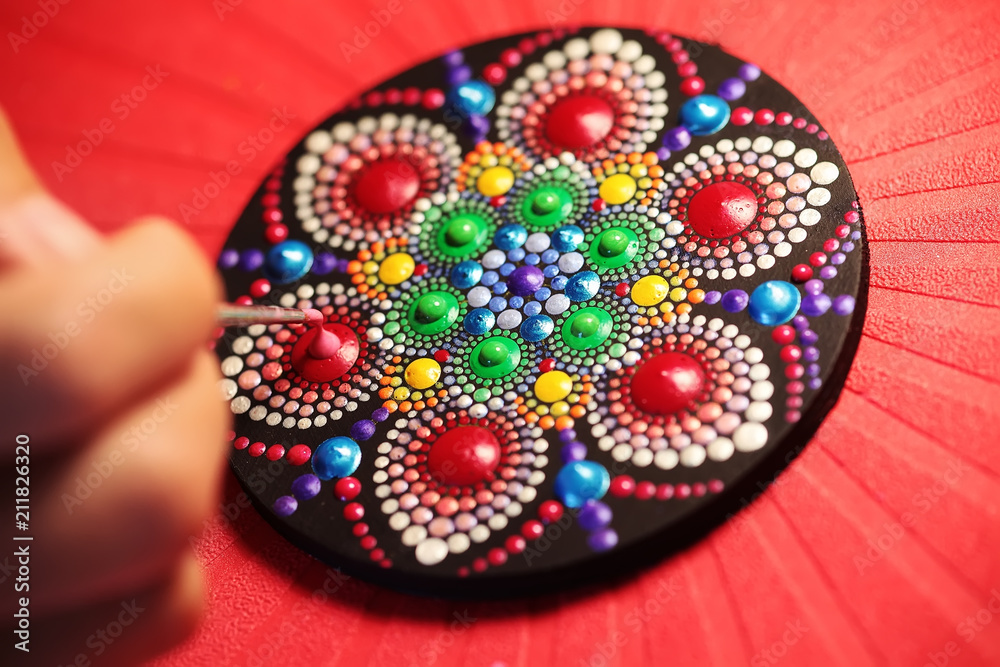 beautiful mandala painted with a brush beautiful mandala painted with a brush