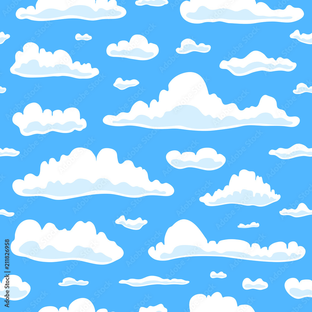 Seamless pattern with clouds.