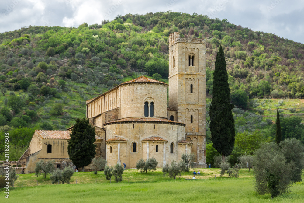 Sant Antimo monastery in Tuscany near Montalcino